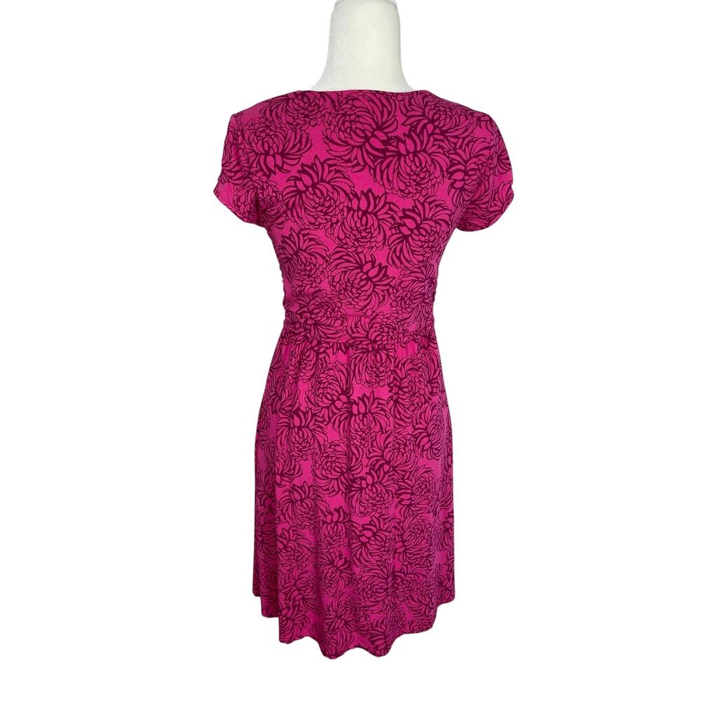 Garnet Hill Floral Knot Front Dress Cotton Stretch Pink Size 2 Travel Vacation - Picture 5 of 13